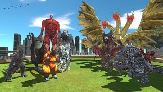 All Kaiju Universe vs Team Godzilla  Colossal Titan  Gundam RX78  Animal Revolt Battle Simulator [upl. by Laon632]