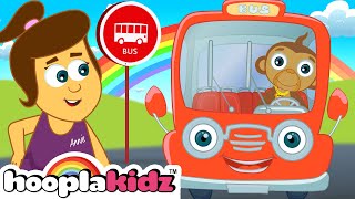 Wheels On The Bus Red  Kids Nursery Rhymes  HooplaKidz [upl. by Nyleve100]