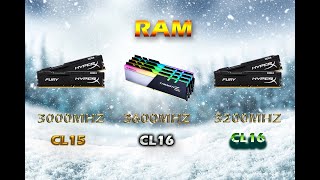 3000MHZ CL15 vs 3600MHz CL16 vs 3200MHz CL16 RAM [upl. by Linnie]