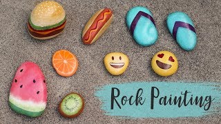 5 Fun Rock Painting Ideas ☀️ Summer Craft Ideas [upl. by Erapsag]