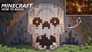 Minecraft How to Build a Skull Mountain Base  Mansion Interior  Survival House Tutorial [upl. by Lapointe]