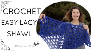 How To Crochet A Lacy Shawl  Calandria Shawl  Crochet Shawls [upl. by Hy]