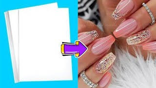 HOW TO MAKE FAKE NAILS FROM PAPER at home STRONG METHOD  5 Minute Crafts [upl. by Aracaj]