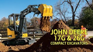 John Deere 17G and 26G Compact Excavators In Action [upl. by Yale634]