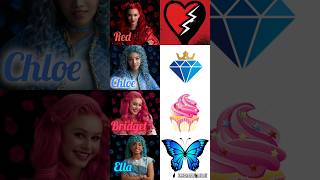 Disney Descendants Red Chloe Bridget Ella ❤️💙💗🩵 disneydescendants [upl. by Annahpos245]