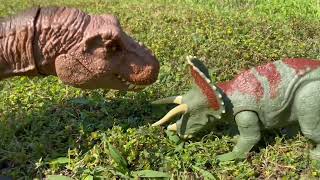 トリケラトプスvsティラノサウルス‼︎ マテルジュラシックワールド 恐竜 おもちゃ 新たなる支配者Jurassic World Dinosaurs Mattel [upl. by Cote]