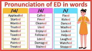 ED ENDING WORDS  How to pronounce words ending in ED  id d t sound  Learn with examples [upl. by Yrrad423]