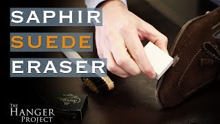 How to Remove Stains from Suede Shoes  Saphir Suede Eraser [upl. by Llenod]