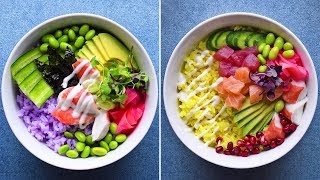 Taste the rainbow with these 3 sushiinspired poke bowls 🌈🐟 [upl. by Cecilla]