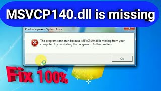 The program cant start because MSVCP140dll is missing from your computer windows 100 Working [upl. by Leamiba544]