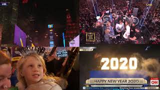 New Years 20192020 countdown 4 networks simultaneously [upl. by Kavanagh]