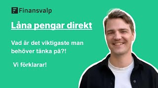 Låna pengar direkt – se det här innan du tar smslån som utbetalas direkt [upl. by Hardy]