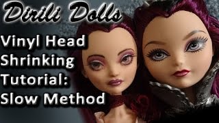 Vinyl Doll Head Shrinking Tutorial Slow method Safest [upl. by Idnir691]