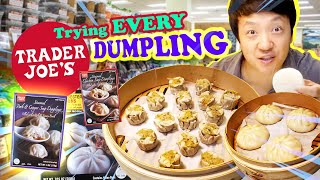 Trying EVERY DUMPLING at TRADER JOES  BEST Frozen SOUP DUMPLING [upl. by Neelon]