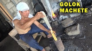 How Blacksmiths make Golok Machetes in Indonesia [upl. by Eloise]