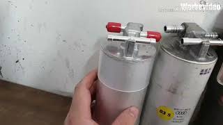 Audi A6 4F FL 30 TDI Kraftstofffilter wechseln change Fuelfilter [upl. by Ecirpak952]