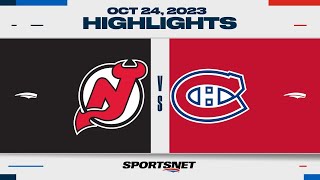 NHL Highlights  Devils vs Canadiens  October 24 2023 [upl. by Elaval735]