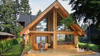 Beautiful wooden houses made of beams and logs 30 ideas design [upl. by Selway]