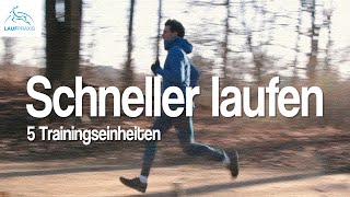 SCHNELLER LAUFEN  5 Trainingseinheiten die dich schneller machen  Lauftraining  5 Tipps [upl. by Ihcur]