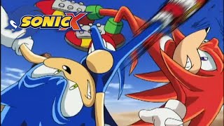 Sonic and Knuckles Fight While Eggman Tries to Steal Chaos Emerald  Sonic X [upl. by Meensat689]