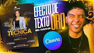 ✅ Como hacer EFECTO DE ORO en TEXTOS de CANVA  Tutorial 2023 [upl. by Groome968]