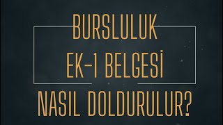 2024 YILI BURSLULUK EK 1 BELGESİ NASIL DOLDURULUR [upl. by Barber]