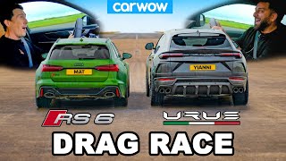 Audi RS6 v Lamborghini Urus  DRAG RACE Mat vs Yianni [upl. by Krahmer194]