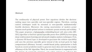 Optimal Operable Power Flow Sample Efficient Holomorphic Embedding Based Reinforcement Learning [upl. by Iramo773]