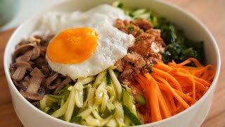 Korean Rice Bowl • Tofu Bibimbap Recipe [upl. by Cybill]