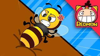 Watch Out for Bees  Safety Man  4K cartoon  REDMON [upl. by Dillon]