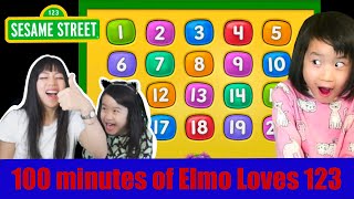 100 minutes of Elmo Loves 123s Compilation  Learn Math with Abby Ella and Mommy [upl. by Davida]