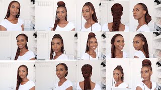 16 SIMPLE amp EASY WAYS TO STYLE LONG KNOTLESS BOX BRAIDS [upl. by Ninehc]