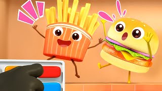 La Hamburguesas y Las Patatas Fritas  Canciones Infantiles  BabyBus Español [upl. by Dreddy]