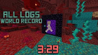 WR Minecraft 116 RSG All Logs Speedrun in 329 [upl. by Leanna]