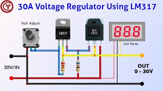 LM317 adjustable voltage regulator 030v 30A [upl. by Rozanna]