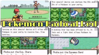 Pokemon Radical Red Brendan 1st battle  exp share location  dynamax band location  stat scanner [upl. by Ddart3]