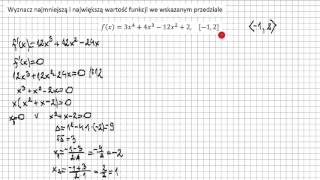 Najmniejsza i największa wartość funkcji na przedziale domkniętym [upl. by Philemon941]