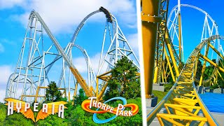 Thorpe Park HYPERIA POV  New for 2024 [upl. by Enyal]