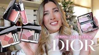 DIOR SPRING 2024 COLLECTION Review  DIOR Pink Organza Eyeshadow Palette Delicate Rose Blush amp More [upl. by Inittirb]