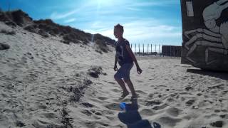 MEETING SOME KIDS AT THE BEACH OYE PLAGE CALAIS FRANCE  T062 [upl. by Bish]