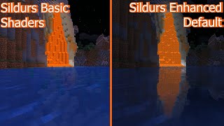 Minecraft  Sildurs Basic Shaders vs Sildurs Enhanced Default [upl. by Sirtemed]