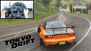 Forza Horizon 4 Hans Mazda RX7 Steering Wheel  Shifter Tokyo Drift Gameplay [upl. by Neron320]