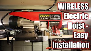 Installing a WIRELESS Electric Garage Hoist  Vevor PA300 Hoist with Wireless Remote [upl. by Vinn957]