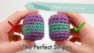 How to Crochet The Perfect Stripes  Amigurumi Tutorial [upl. by Ellinad]