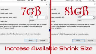 Increase Size of Available Shrink Space in Windows 1011 Partition [upl. by Itoc]