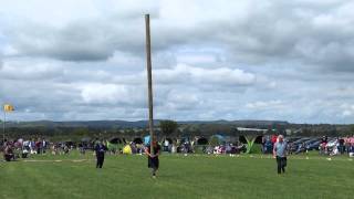 Tossing The Caber Highland Games Newburgh Fife Scotland [upl. by Ylloh713]