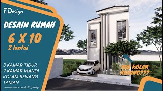 RUMAH 6 X 10 2 LANTAI  ADA KOLAM RENANGNYA [upl. by Gardel]