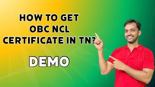 How to get OBC NCL certificate in Tamilnadu  Demo [upl. by Spindell540]