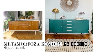 METAMORFOZA KOMODY Z LAT 60  MALOWANIE MEBLI DIY [upl. by Loriner292]