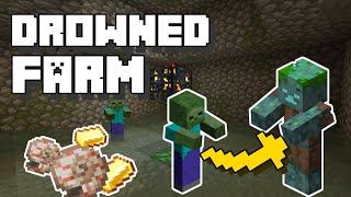 Minecraft Drowned Farm With Zombie Spawner [upl. by Adelpho]